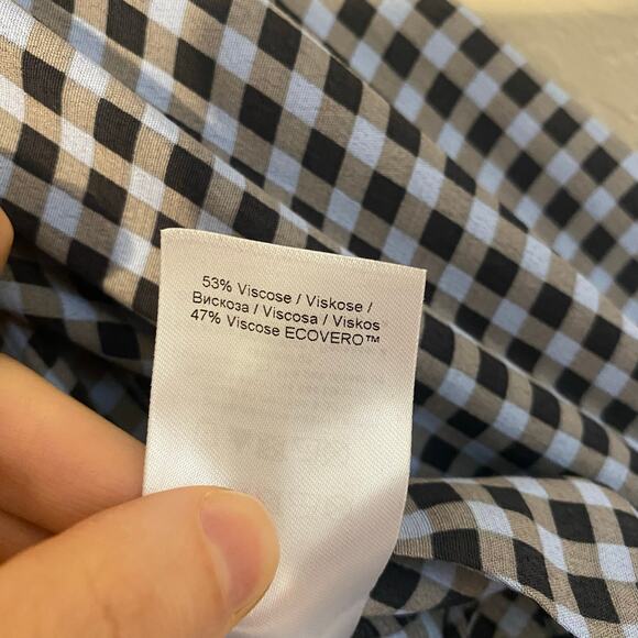 GANNI Gingham Wrap Top Womens Size 36 Small 4 Long Sleeve Blouse - Picture 8 of 8